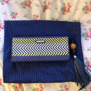Rebecca Minkoff Honey Leather woven clutch